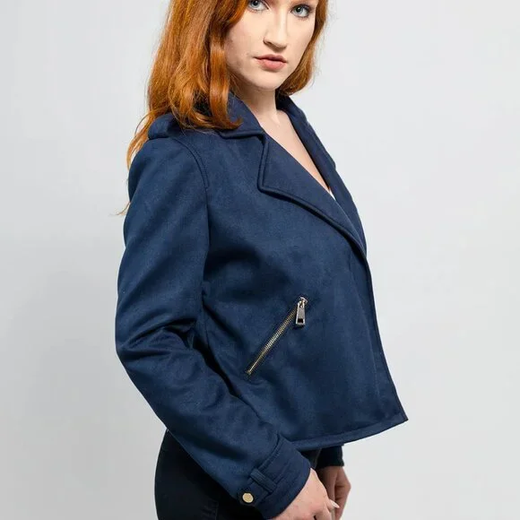 Megan Women's Vegan Faux Leather Jacket - Picture 3 of 4